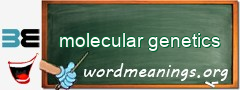WordMeaning blackboard for molecular genetics